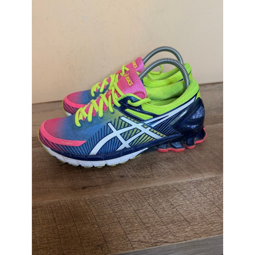 Asics Gel-Kinsei 6 Running Shoes Womens Size 8.5 Pink Yellow Sneakers T694N Shoe